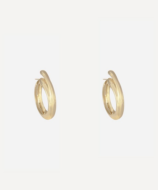Kojis - 14ct Gold Stylised Hoop Earrings image number null