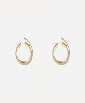Kojis - 14ct Gold Stylised Hoop Earrings image number 2