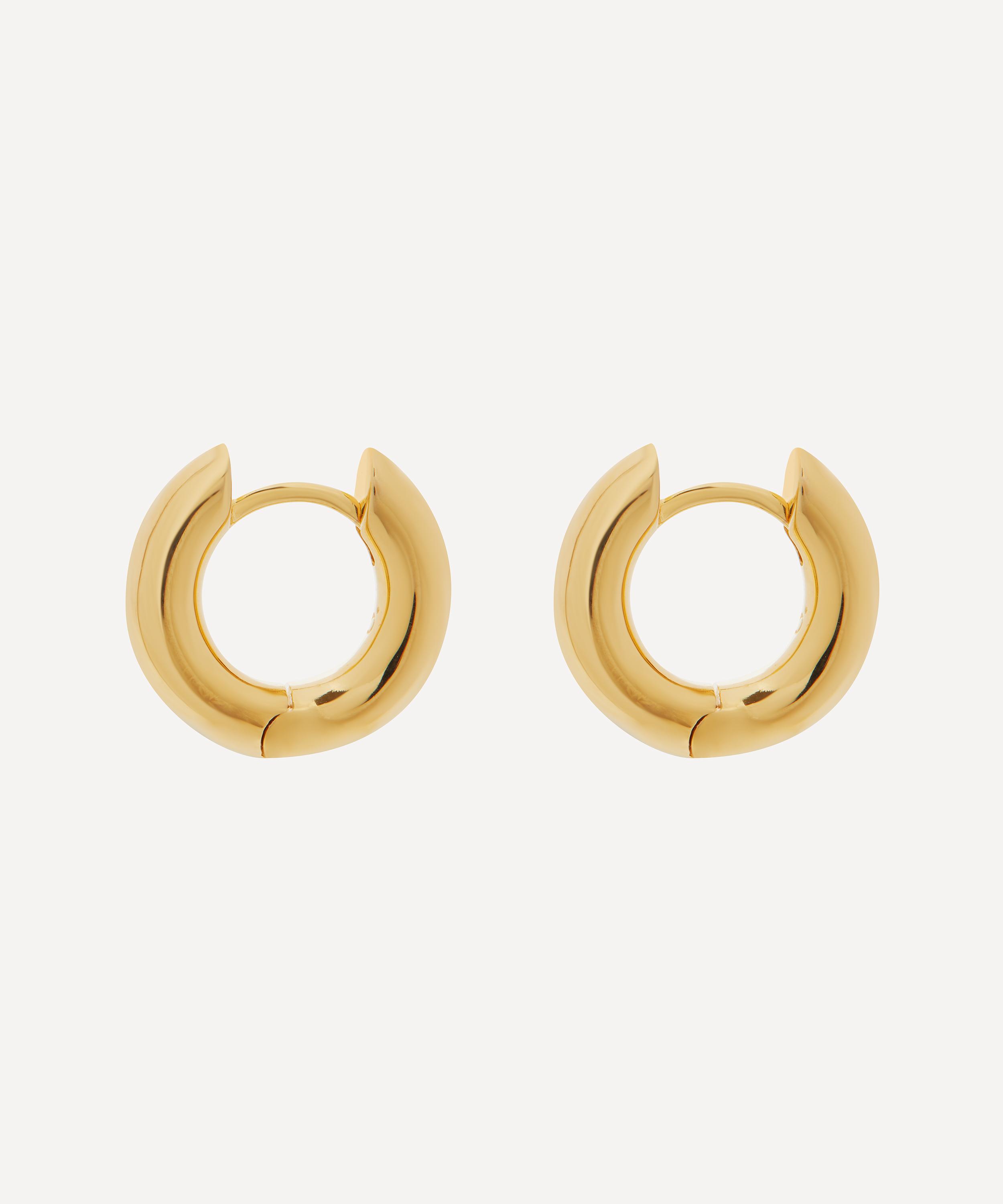 Otiumberg - 14ct Gold Plated Vermeil Silver Small Chunky Hoop Earrings image number 2