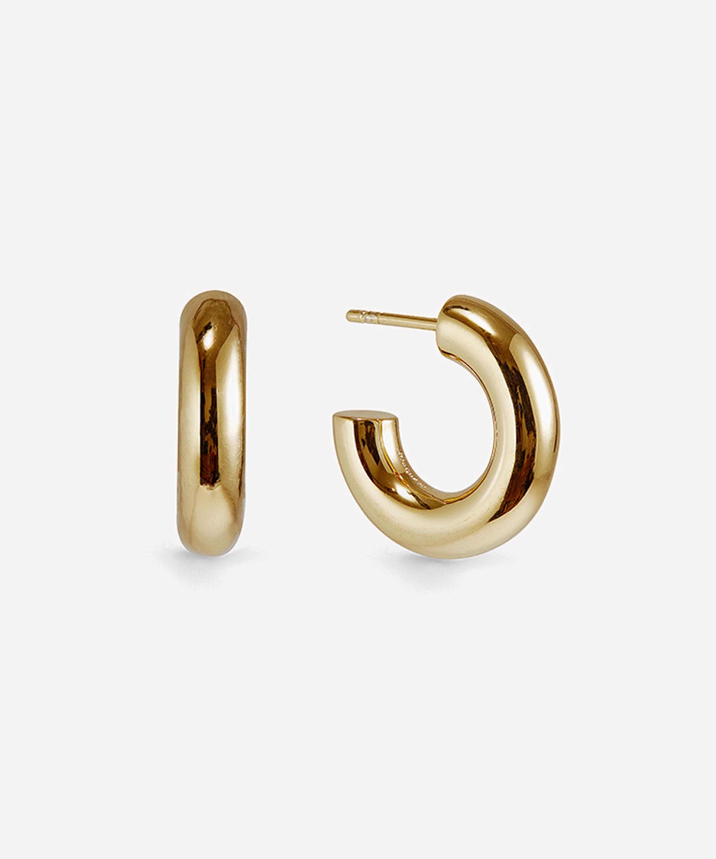 Otiumberg - 14ct Gold Plated Vermeil Silver Mini Chunky Hoop Earrings image number 0