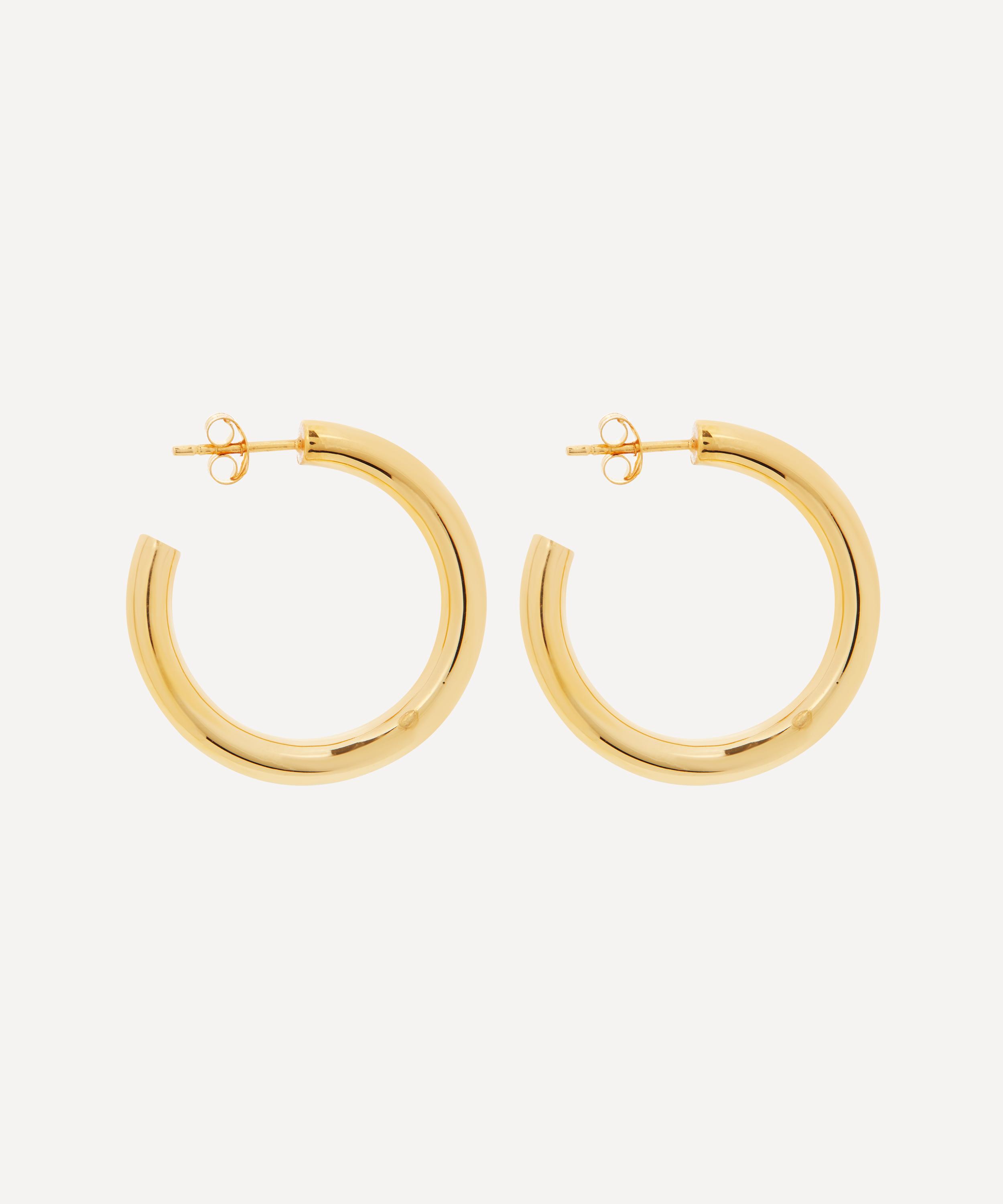 Otiumberg - 14ct Gold Plated Vermeil Silver Chunky Hoop Earrings image number 2