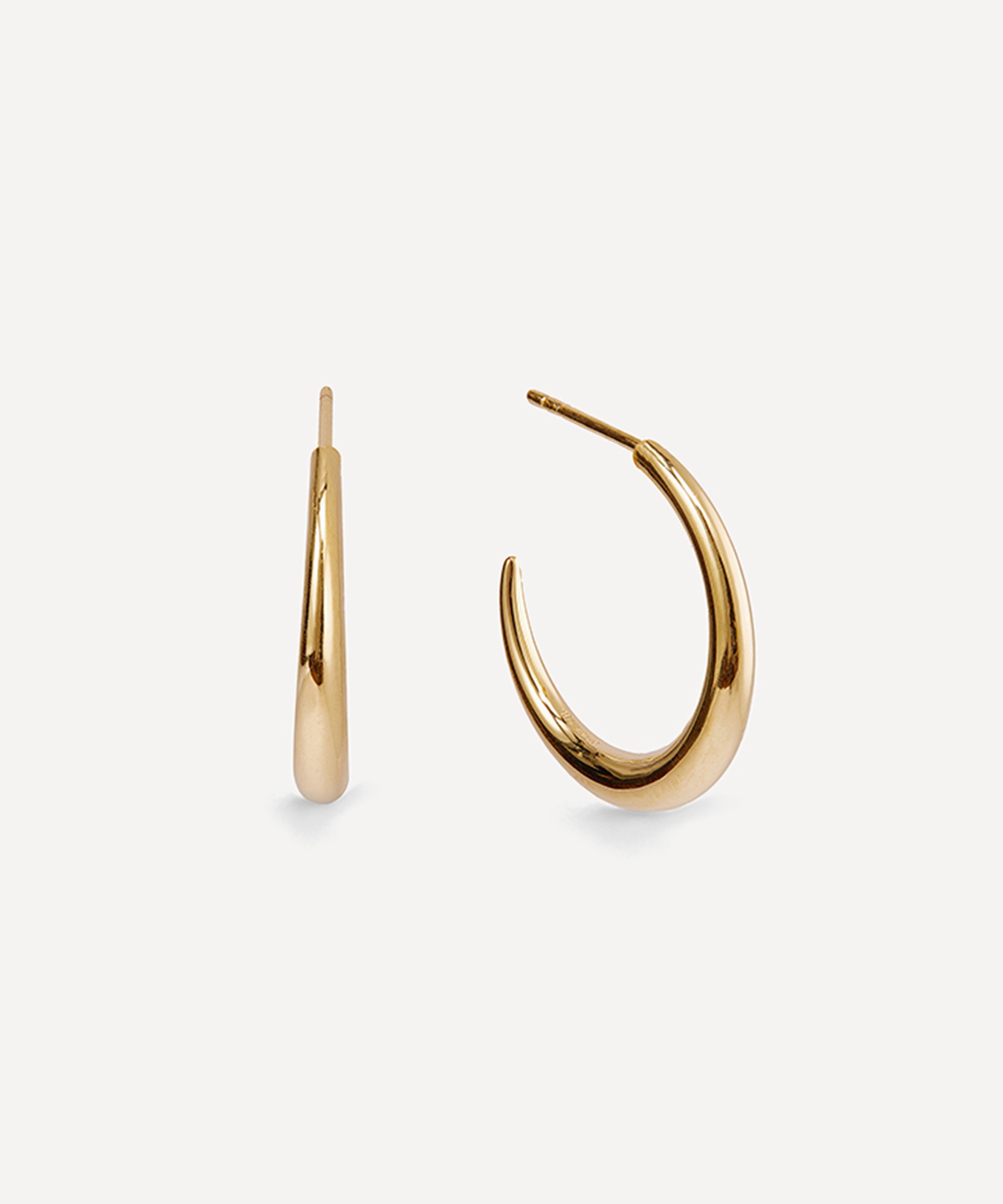 Otiumberg - 14ct Gold Plated Vermeil Silver Graduated Hoop Earrings image number 0