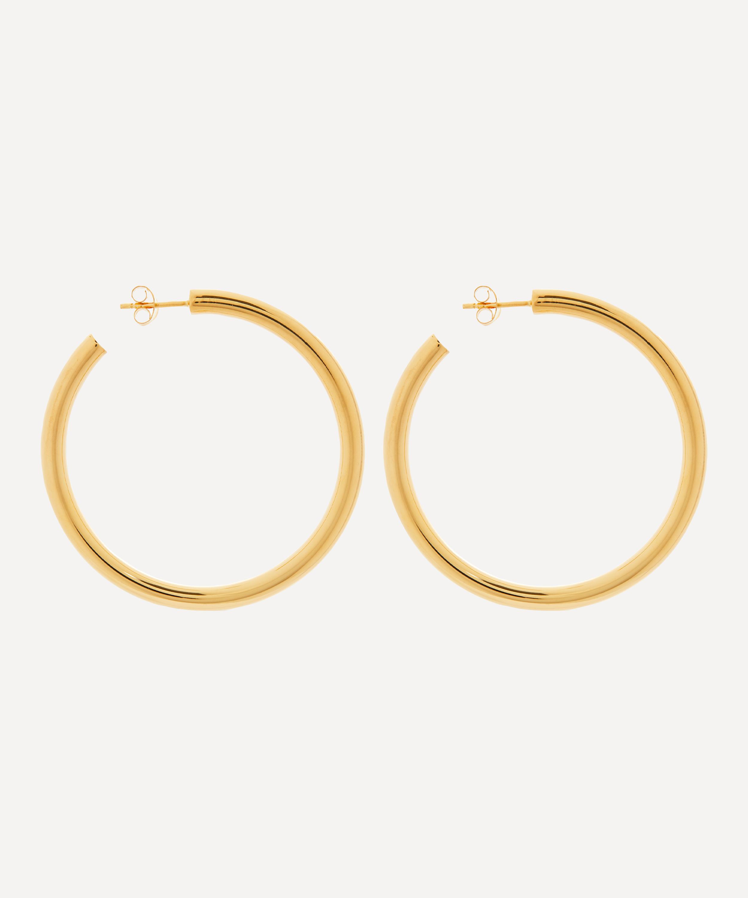Otiumberg - 14ct Gold-Plated Vermeil Silver Large Chunky Hoop Earrings image number 2