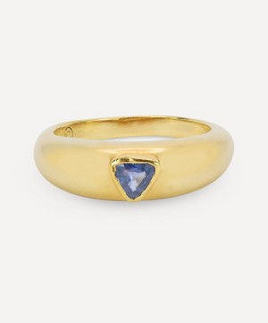 Kojis - Gold Trillion Cut Sapphire Ring image number 0