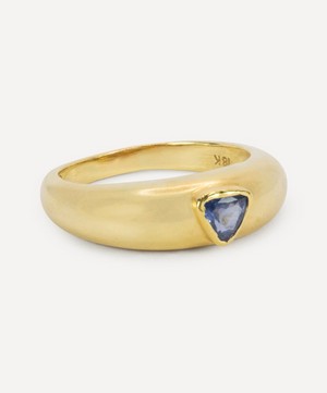 Kojis - Gold Trillion Cut Sapphire Ring image number 1