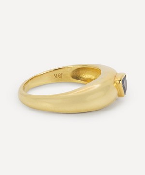 Kojis - Gold Trillion Cut Sapphire Ring image number 2