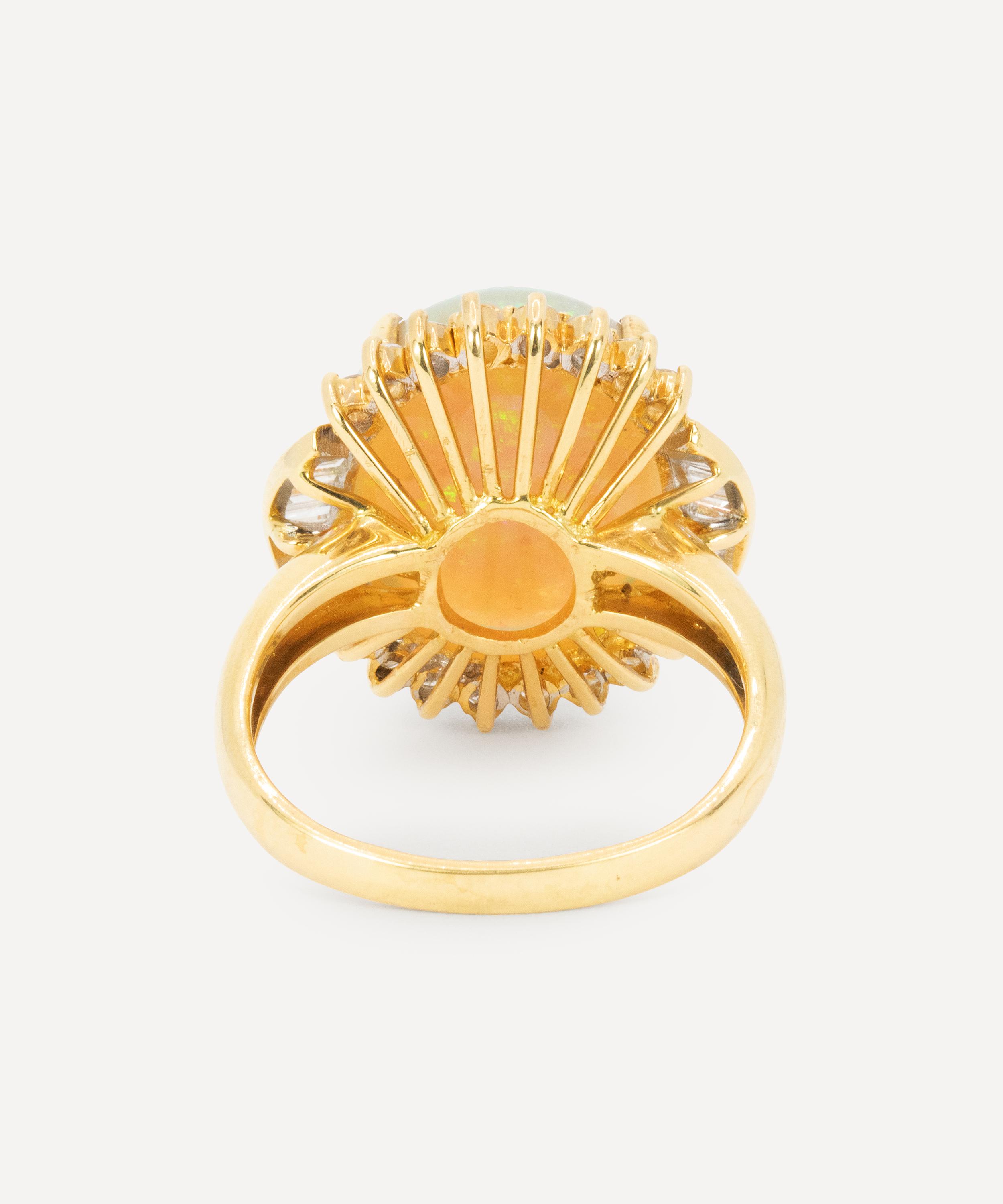 Kojis - Gold Opal and Diamond Cocktail Ring image number 3