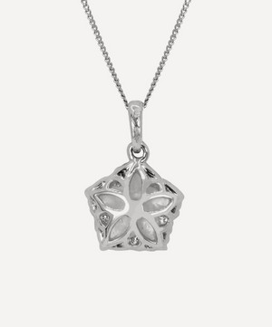 Kojis - Diamond and Mother of Pearl Flower Pendant Necklace image number 1