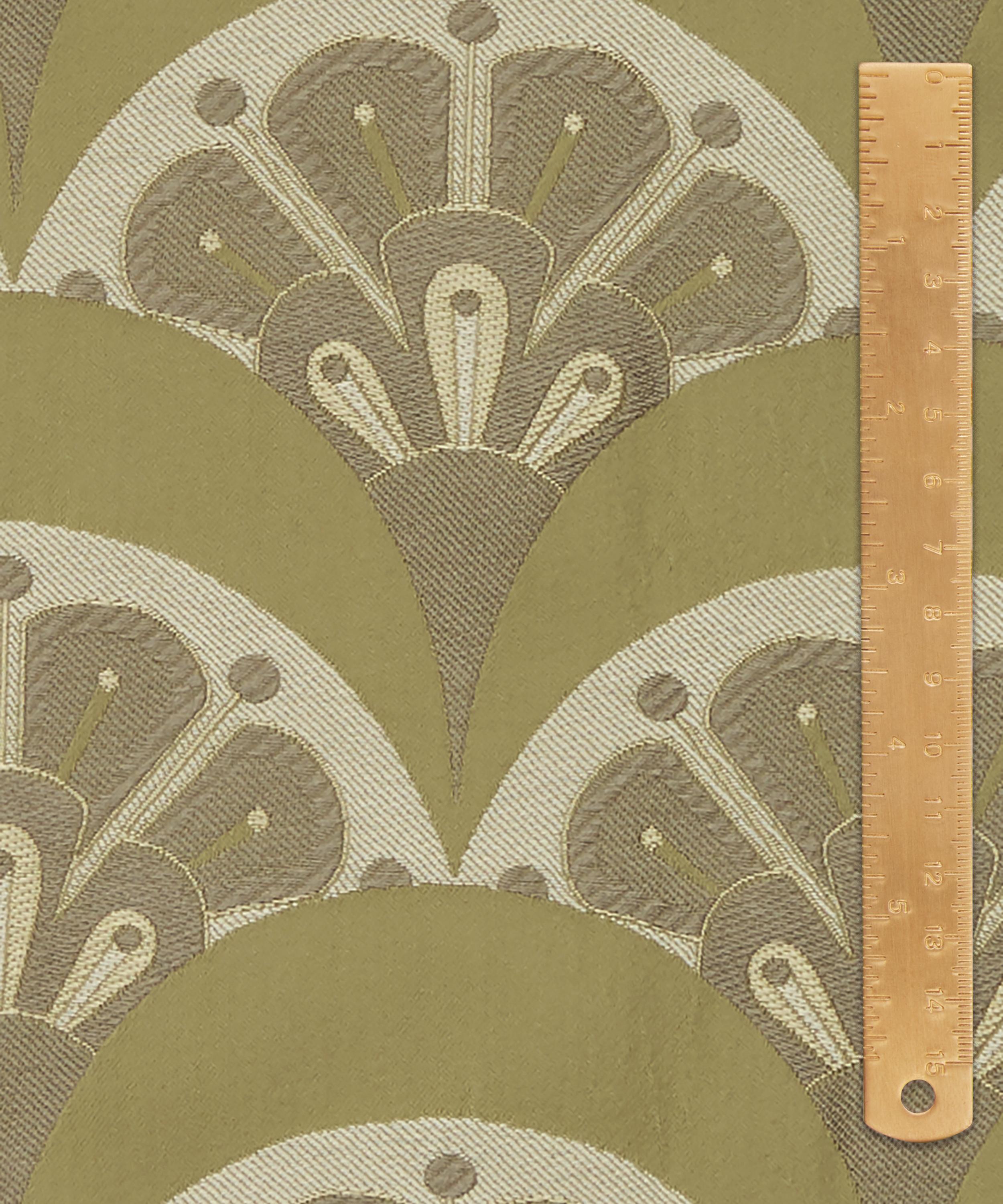 Liberty Interiors - Deco Scallop Multi Jacquard in Lichen image number 5