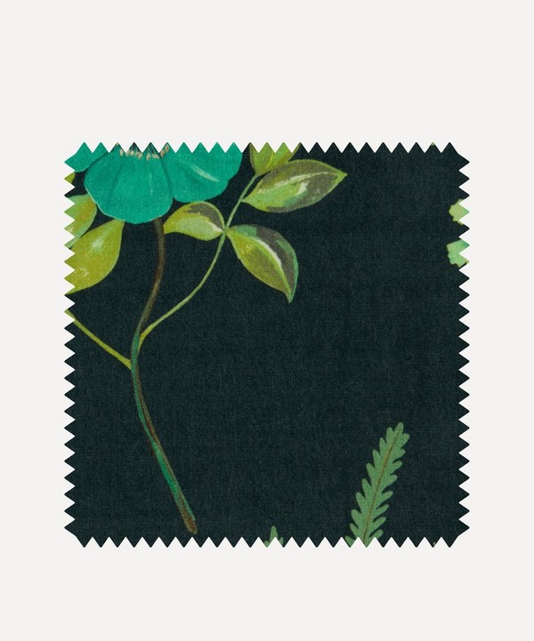 Liberty Interiors - Fabric Swatch - Botanical Flora Wellington Velvet in Jade image number null