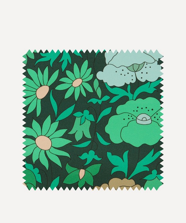 Liberty Interiors - Fabric Swatch - Poppy Meadowfield Cotton Sateen in Jade image number null