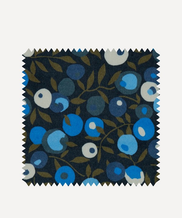 Liberty Interiors - Fabric Swatch - Wiltshire Blossom Wellington Velvet in Lapis Dark image number null