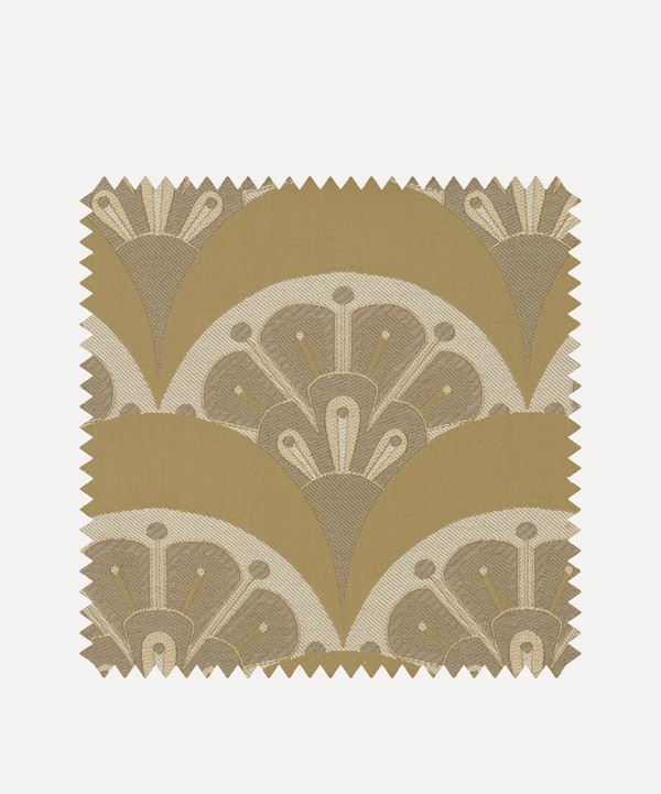 Liberty Interiors - Fabric Swatch - Deco Scallop Multi Jacquard in Lichen image number null