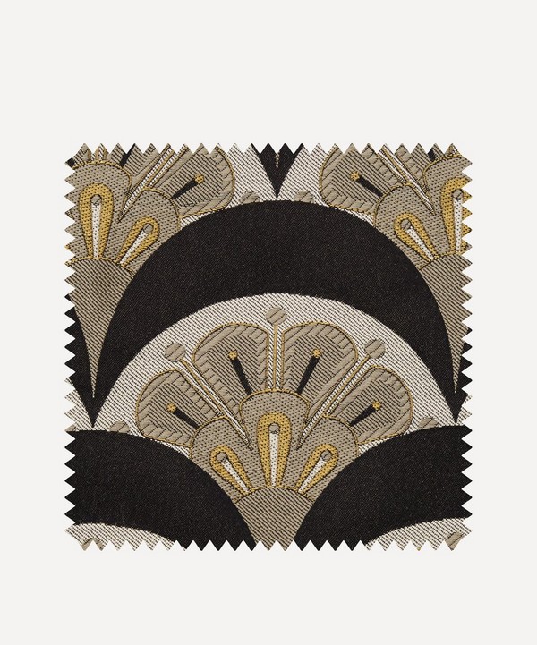 Liberty Interiors - Fabric Swatch - Deco Scallop Multi Jacquard in Pewter Dark image number null