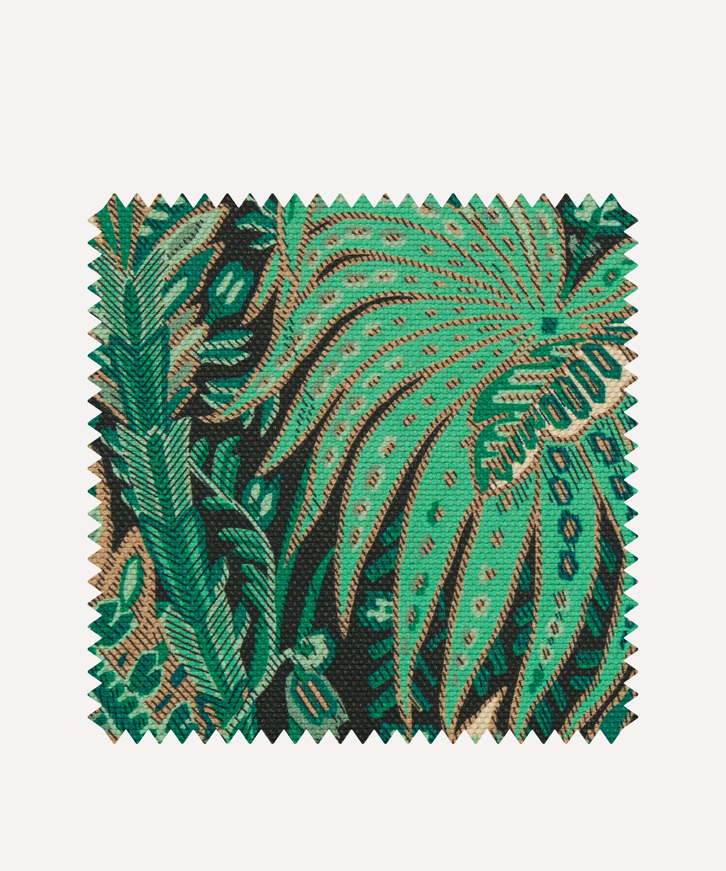 Liberty Interiors - Fabric Swatch - Persian Voyage Amersham Linen-Blend in Jade