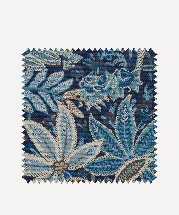 Liberty Interiors - Fabric Swatch - Persian Voyage Amersham Linen-Blend in Lapis image number null