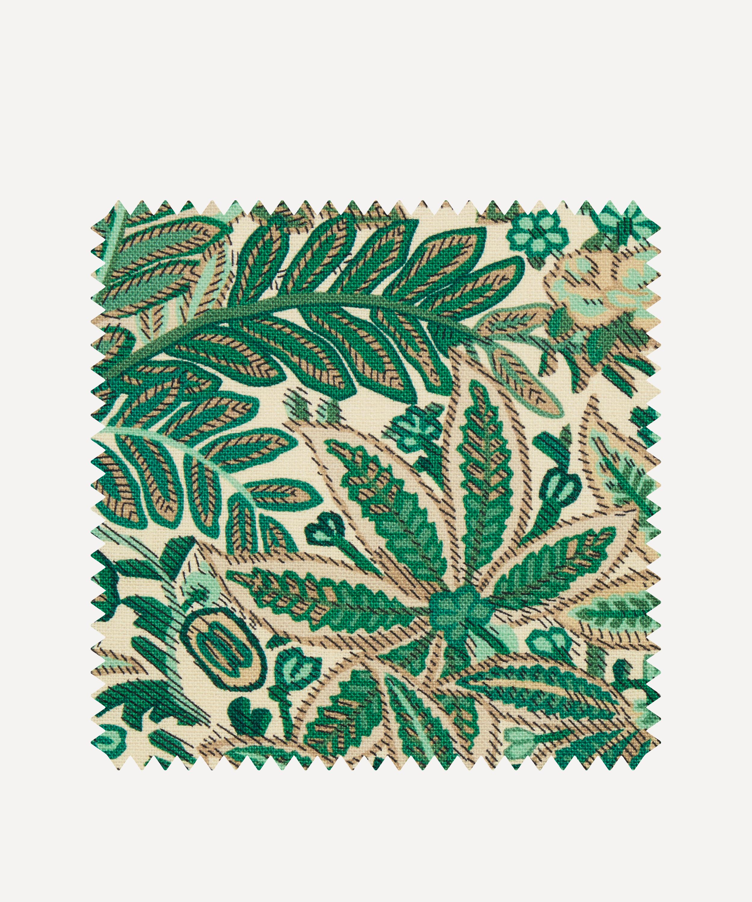 Liberty Interiors - Fabric Swatch - Persian Voyage Landsdowne Linen in Jade Stone