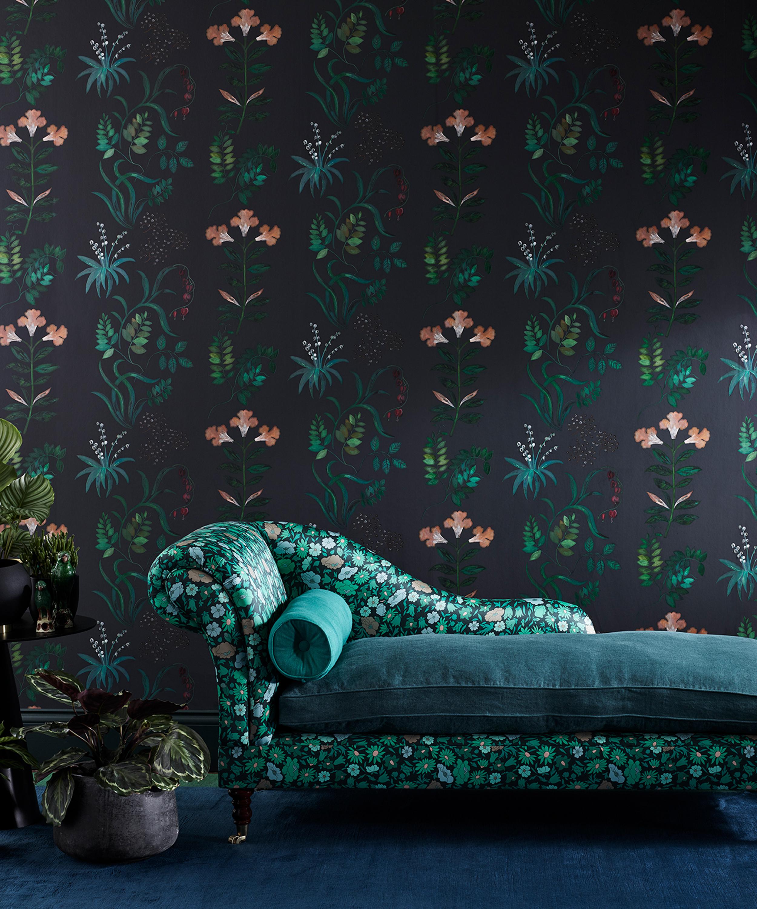 Liberty Interiors - Botanical Stripe Wallpaper in Jade image number 1