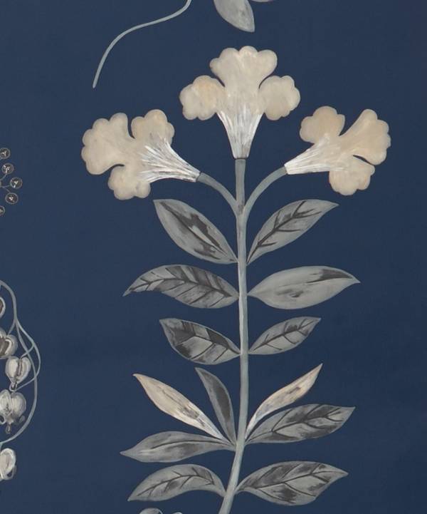 Liberty Interiors - Botanical Stripe Wallpaper in Pewter Blue