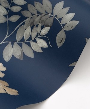 Liberty Interiors - Botanical Stripe Wallpaper in Pewter Blue image number 2