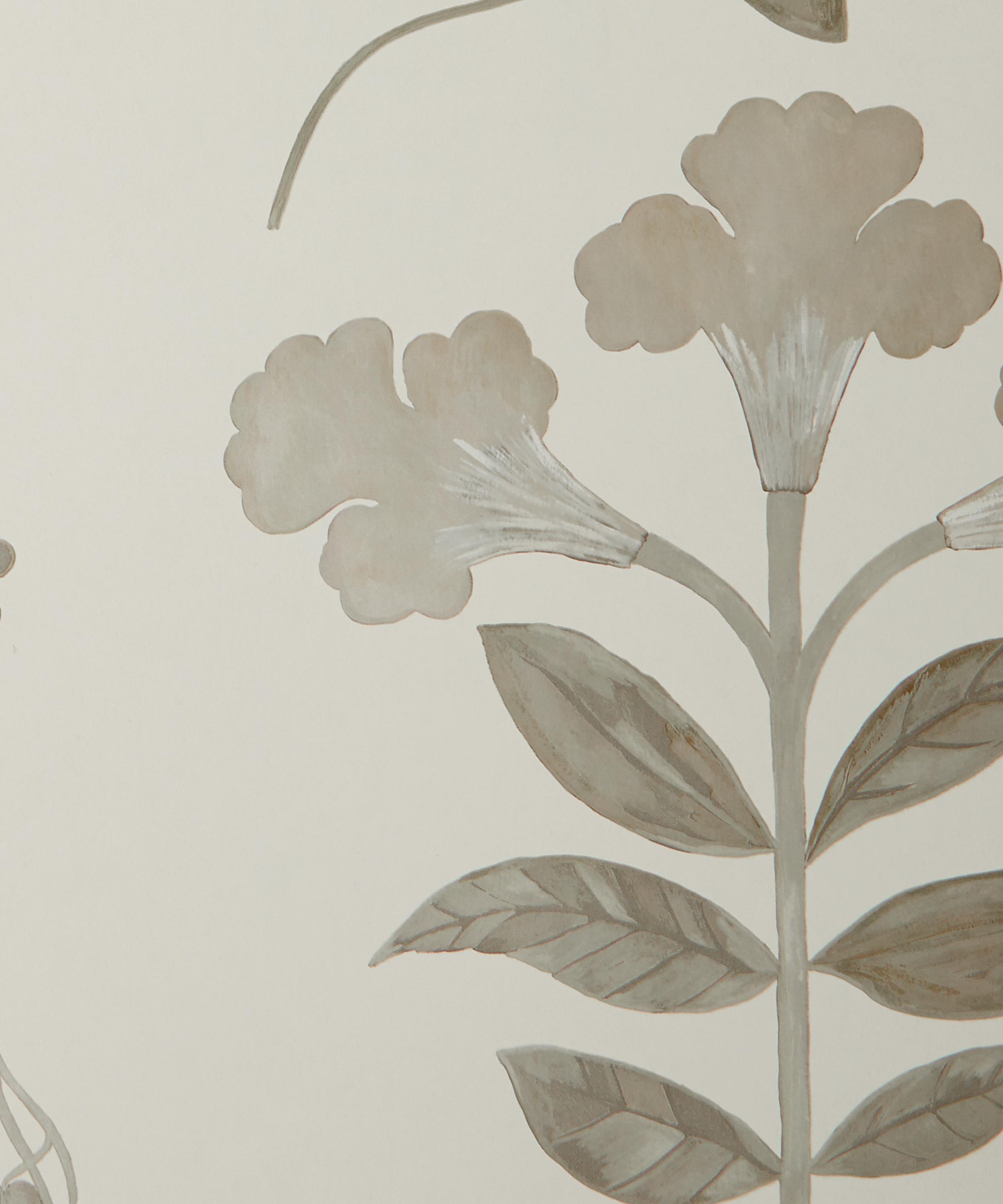 Liberty Interiors - Botanical Stripe Wallpaper in Pewter White