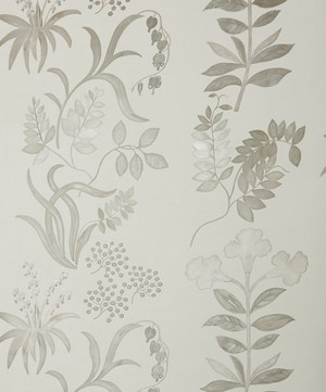 Liberty Interiors - Botanical Stripe Wallpaper in Pewter White image number 2