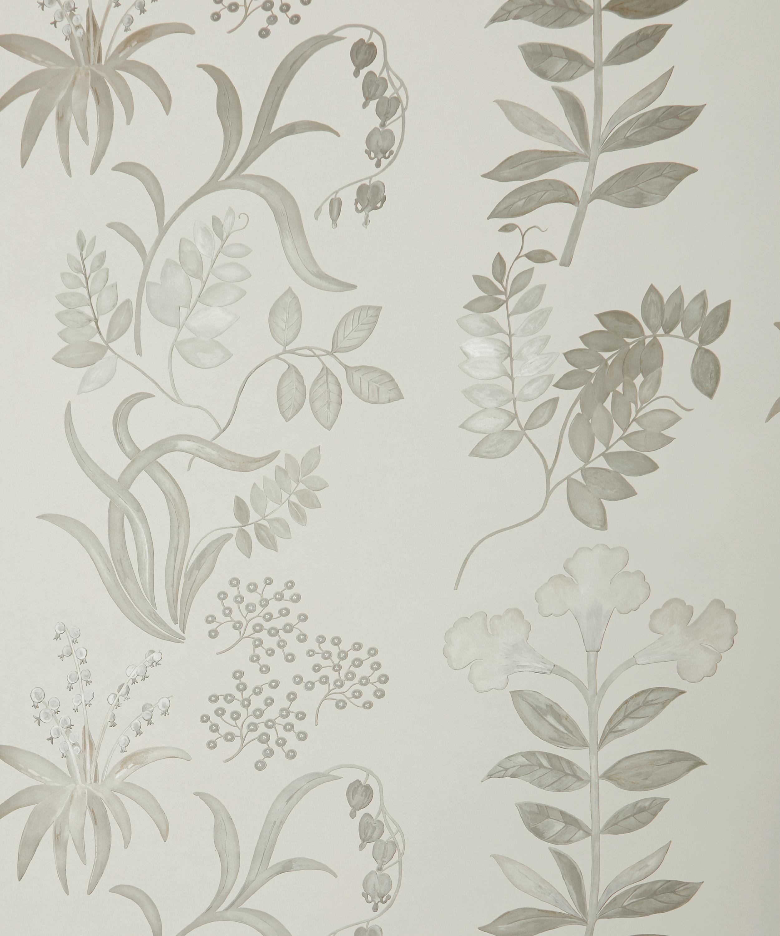 Liberty Interiors - Botanical Stripe Wallpaper in Pewter White image number 2