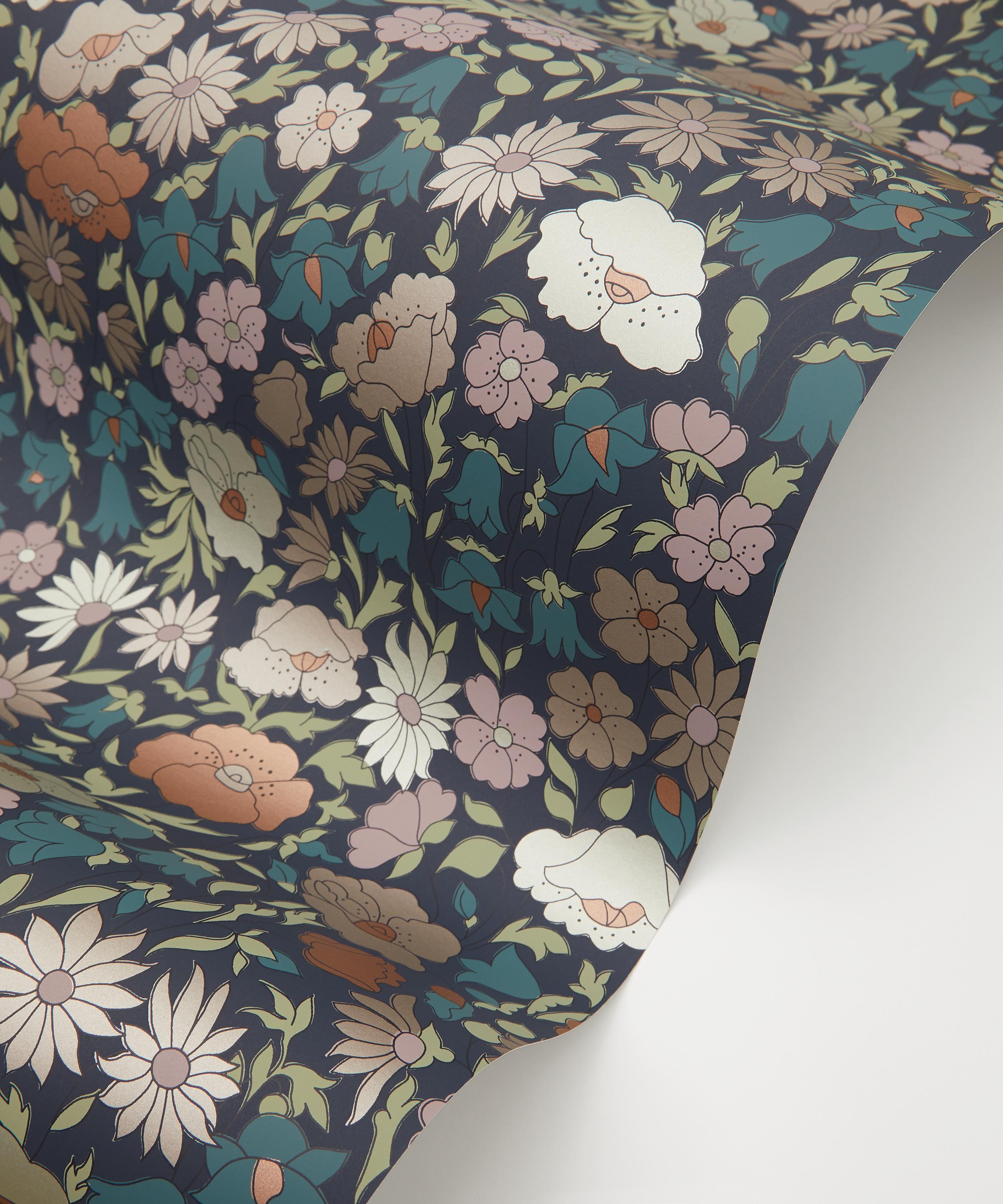 Liberty Interiors - Poppy Meadowfield Wallpaper in Pewter Blue image number 2