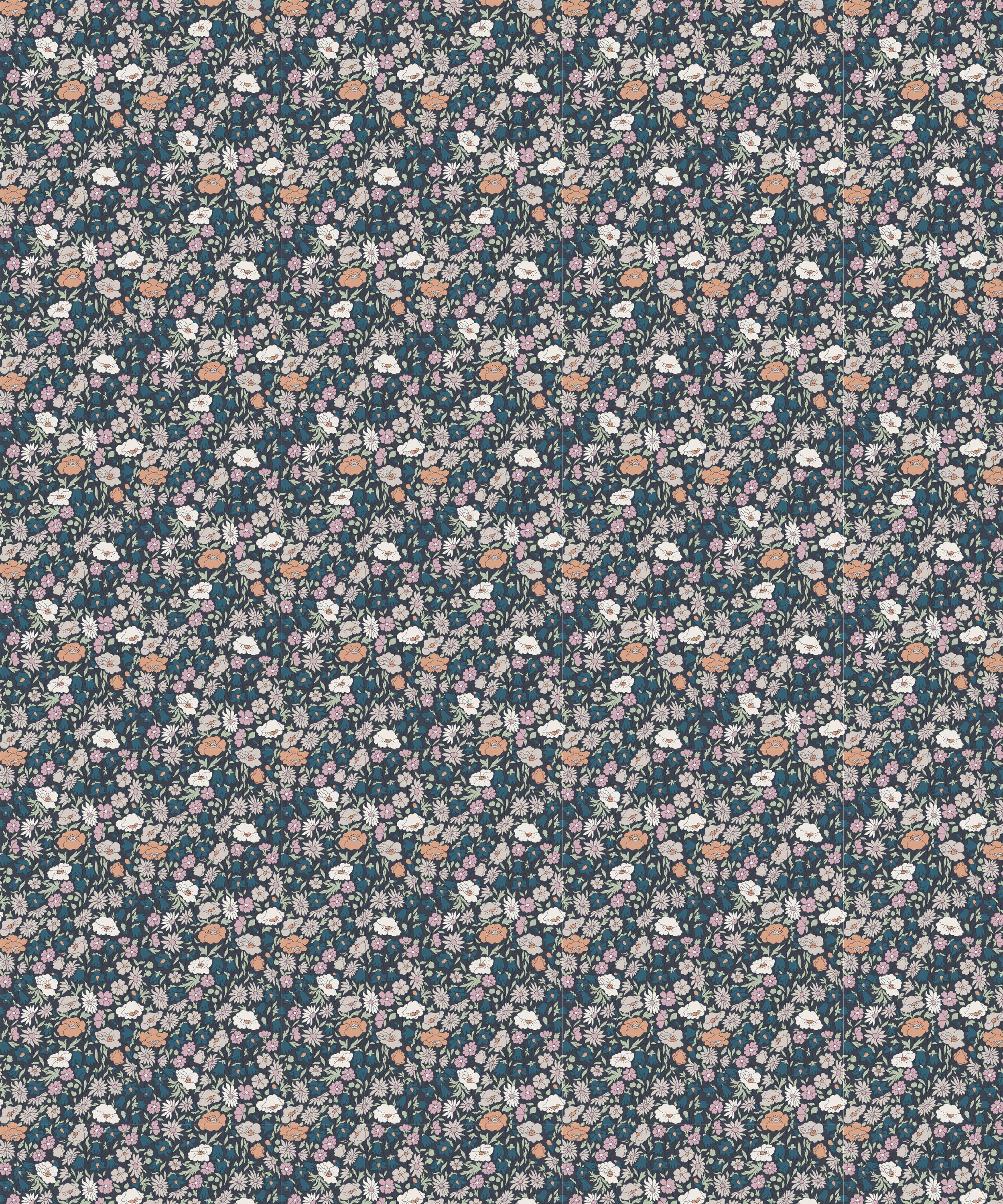 Liberty Interiors - Poppy Meadowfield Wallpaper in Pewter Blue image number 5
