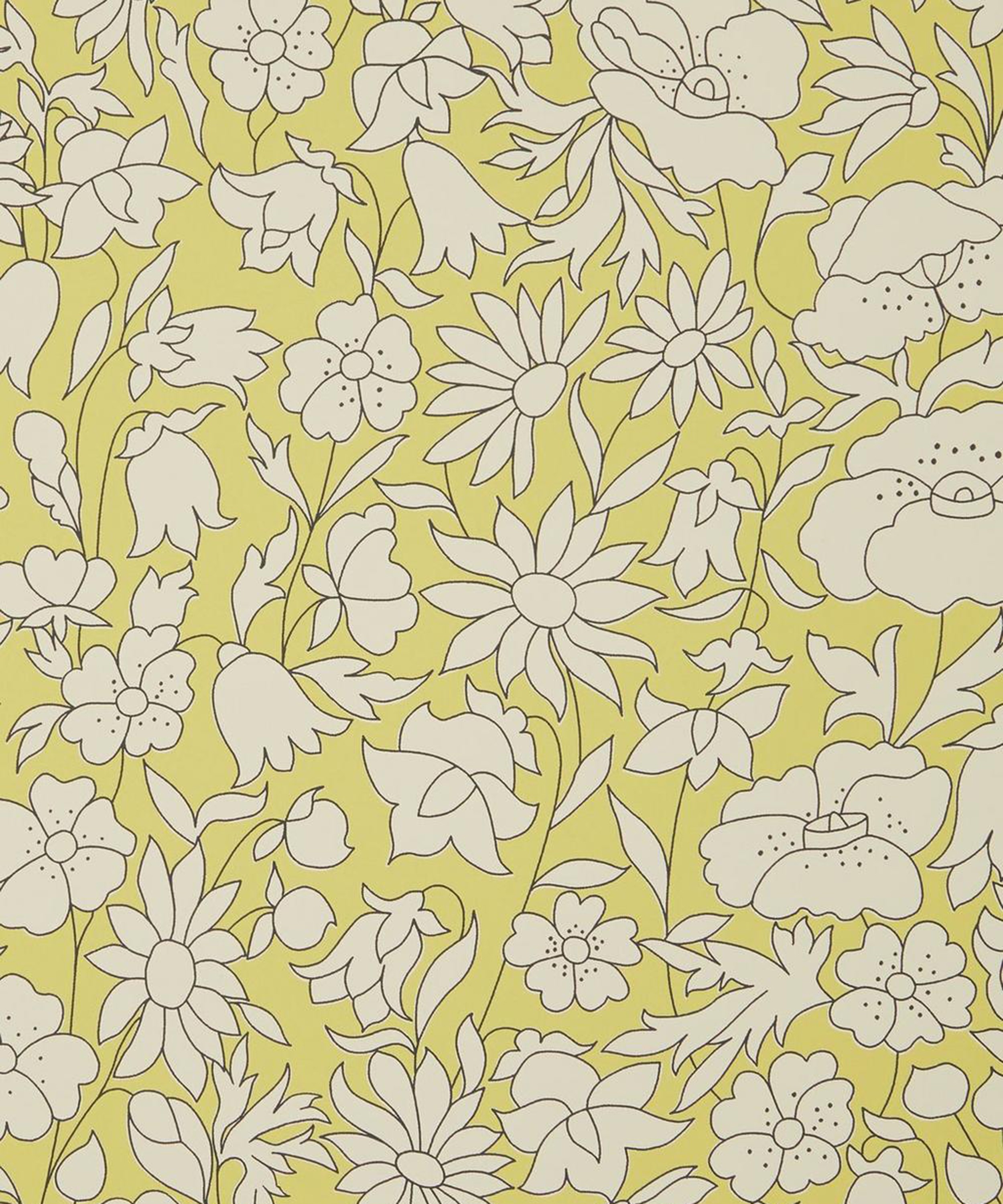 Liberty Interiors - Poppy Meadow Wallpaper in Fennel