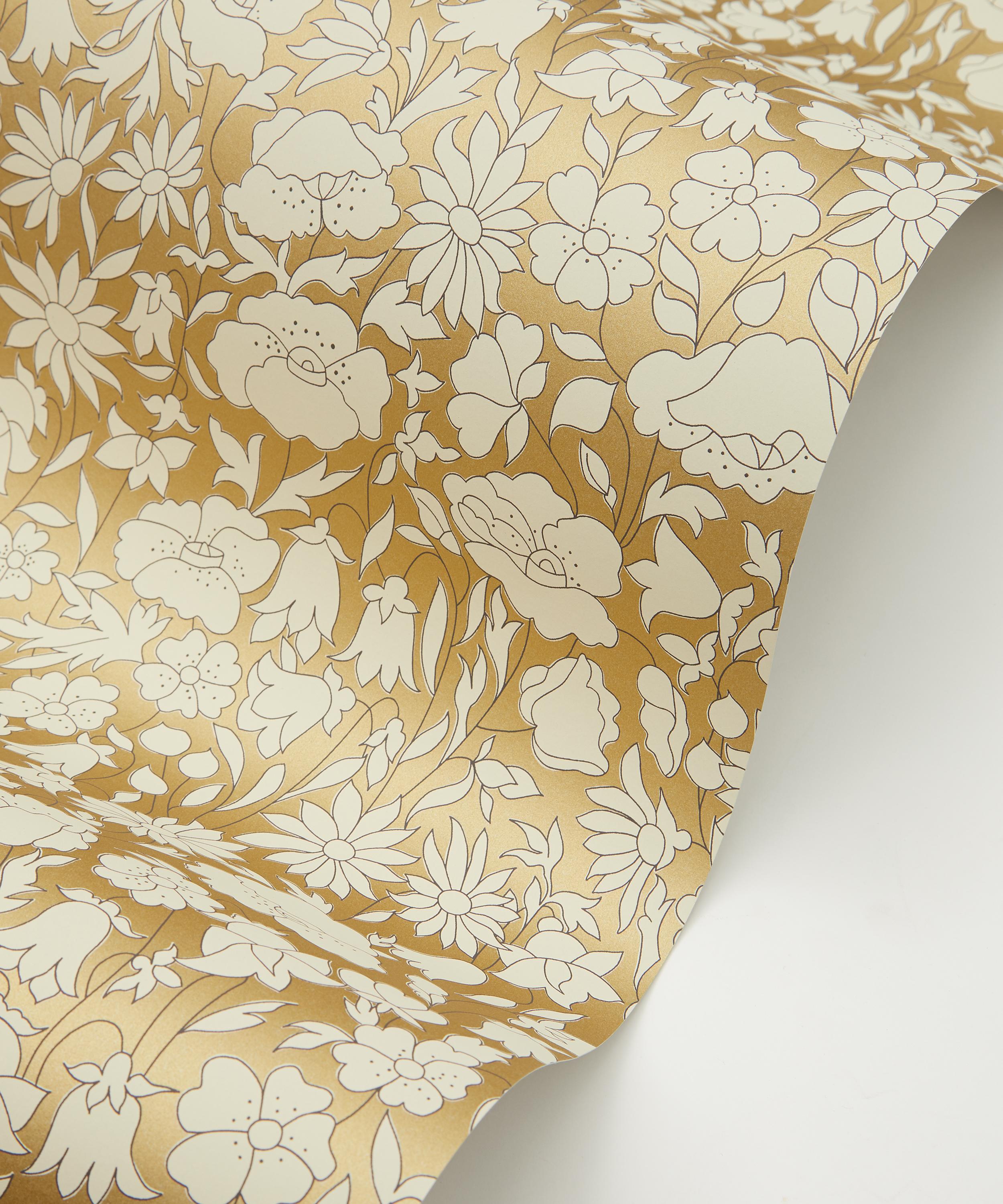 Liberty Interiors - Poppy Meadow Wallpaper in Pewter Gold image number 1