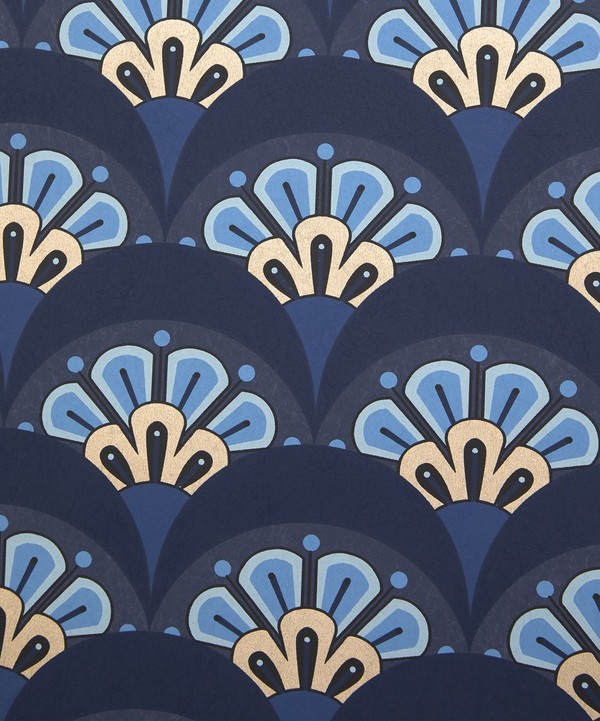 Liberty Interiors - Deco Scallop Wallpaper in Lapis image number null
