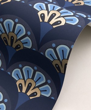 Liberty Interiors - Deco Scallop Wallpaper in Lapis image number 2