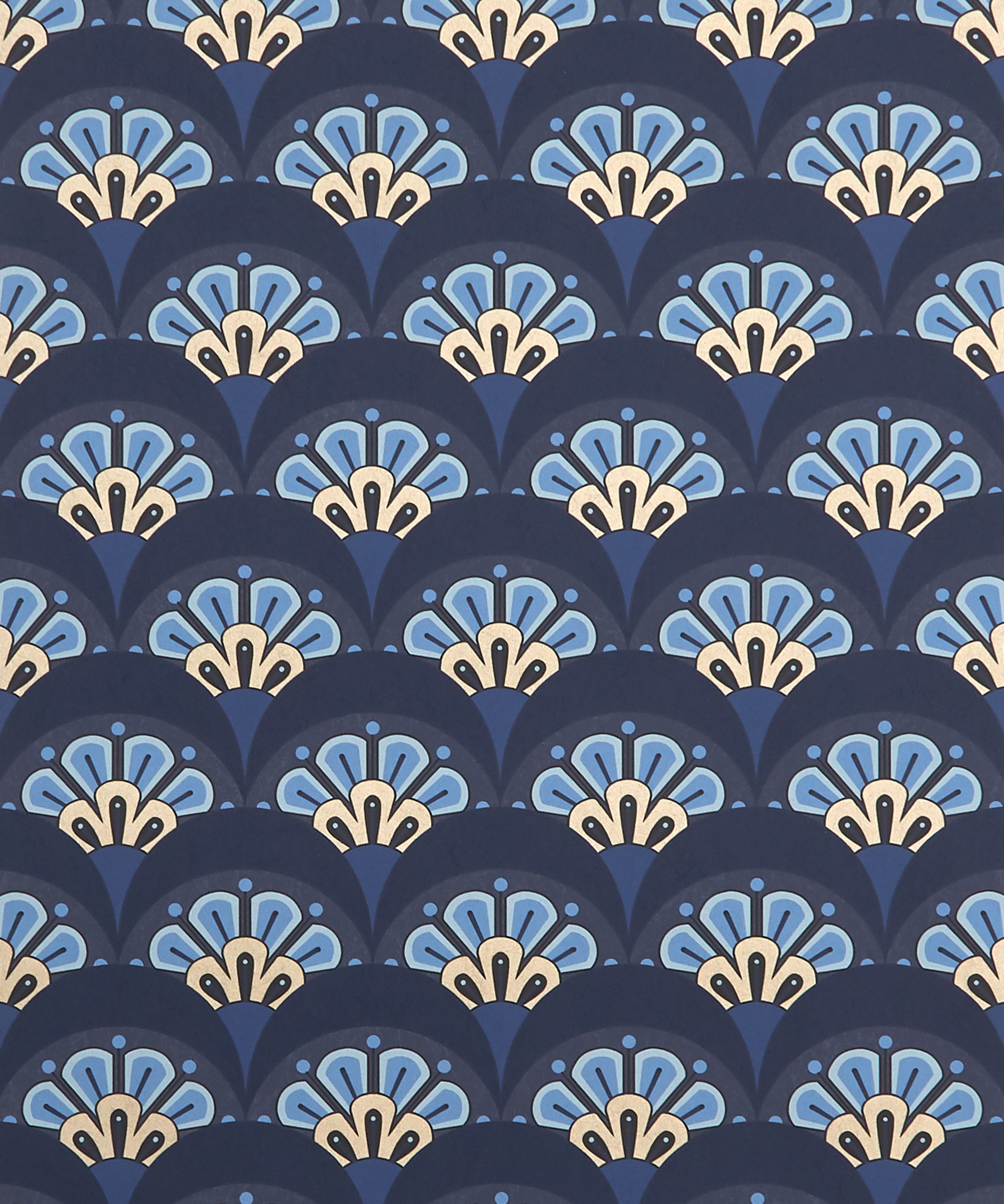 Liberty Interiors - Deco Scallop Wallpaper in Lapis image number 3