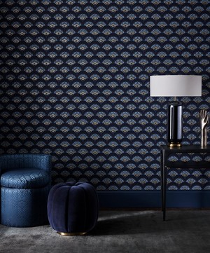 Liberty Interiors - Deco Scallop Wallpaper in Lapis image number 1