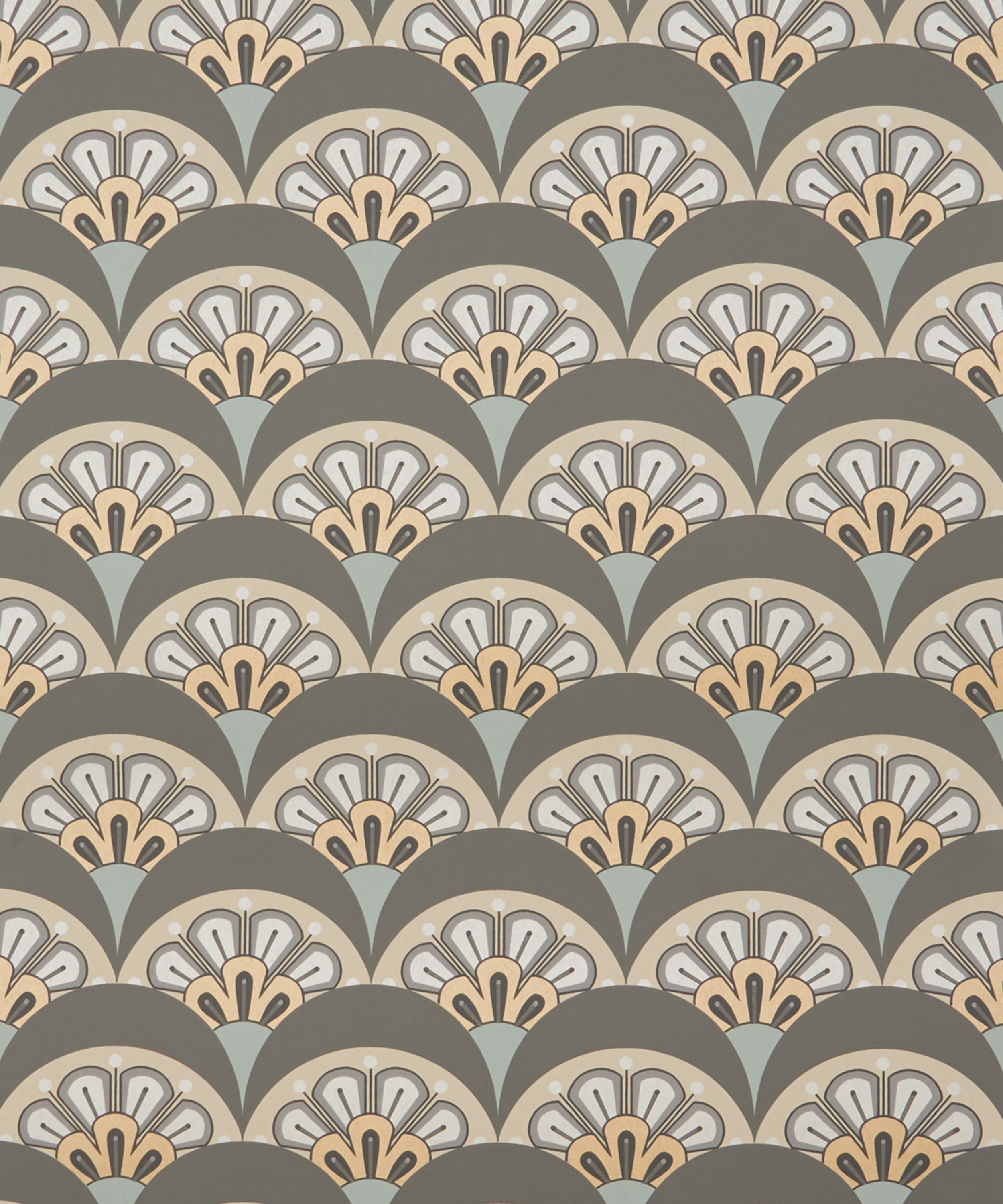 Liberty Interiors - Deco Scallop Wallpaper in Pewter image number 2