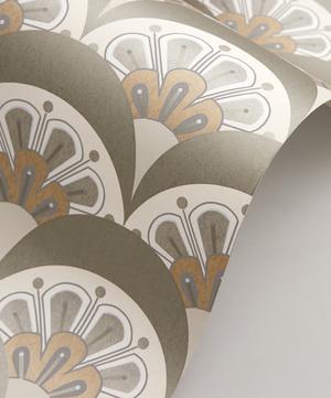 Liberty Interiors - Deco Scallop Wallpaper in Pewter White image number 1