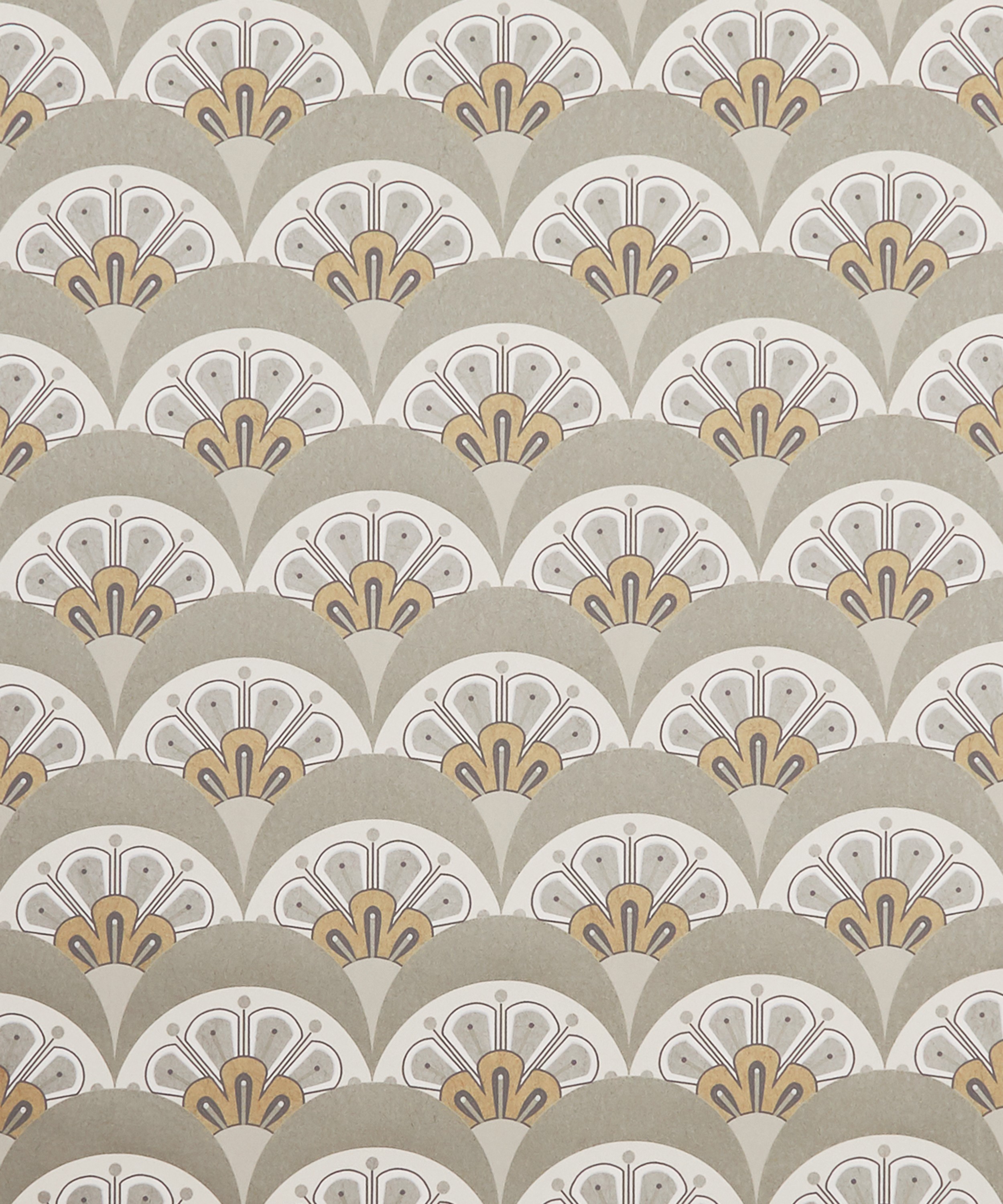Liberty Interiors - Deco Scallop Wallpaper in Pewter White image number 2