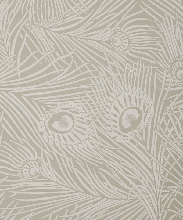 Liberty Interiors - Hera Plume Wallpaper in Pewter White image number null