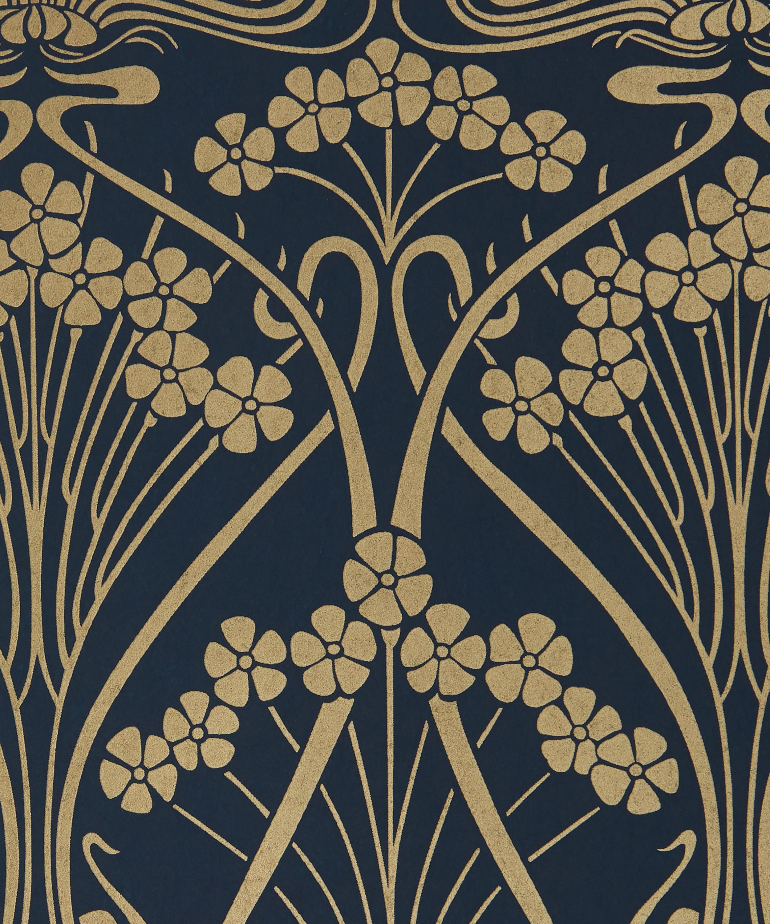 Liberty Interiors - Ianthe Mono Wallpaper in Lapis