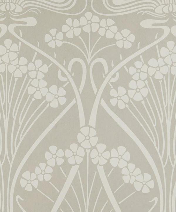 Liberty Interiors - Ianthe Mono Wallpaper in Pewter White