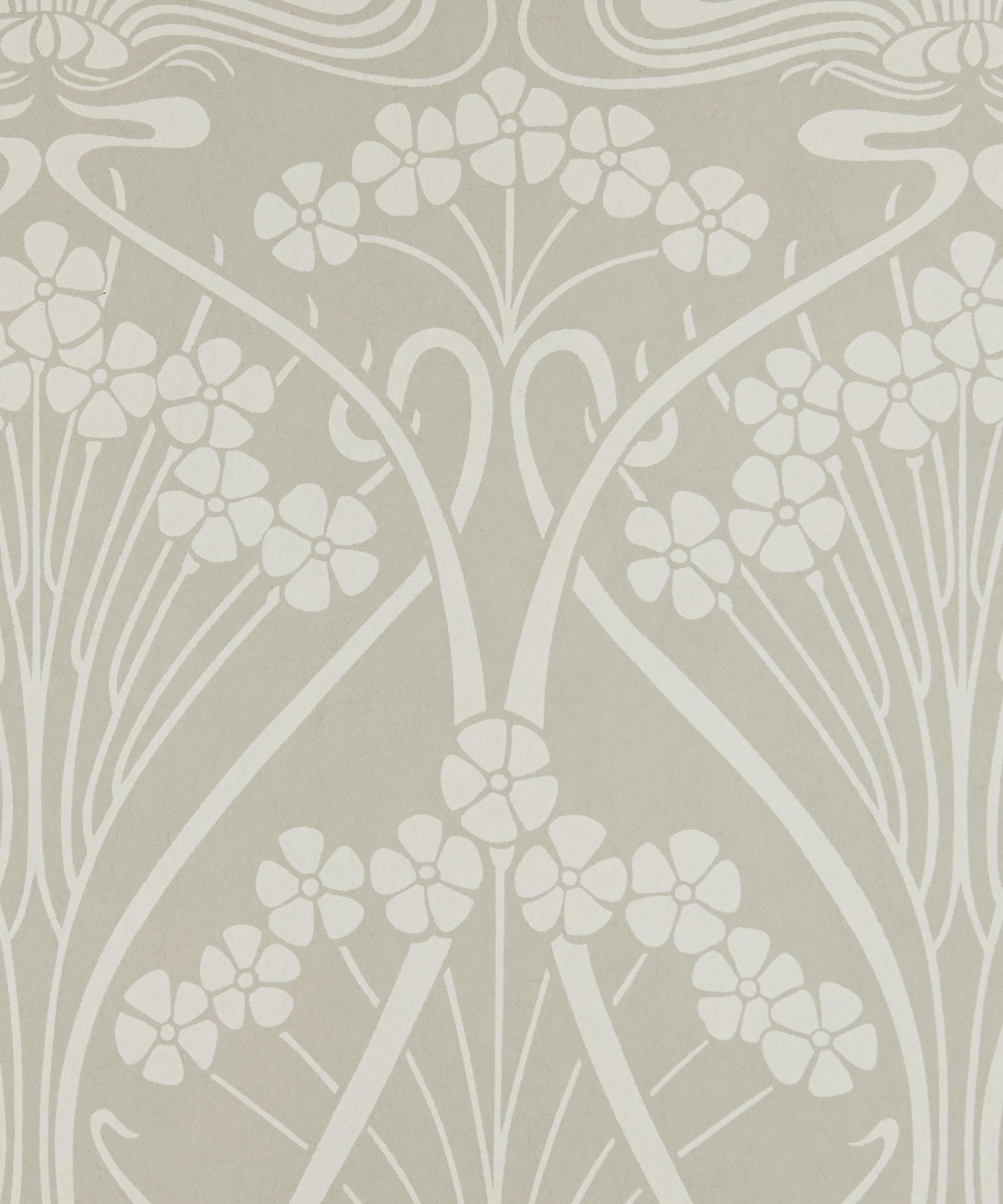 Liberty Interiors - Ianthe Mono Wallpaper in Pewter White image number 0