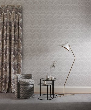Liberty Interiors - Ianthe Mono Wallpaper in Pewter White image number 5