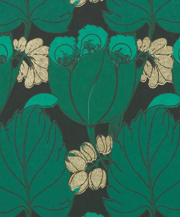 Liberty Interiors - Regency Tulip Wallpaper in Jade image number 0