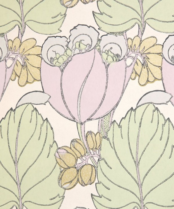Liberty Interiors - Regency Tulip Wallpaper in Lichen image number null