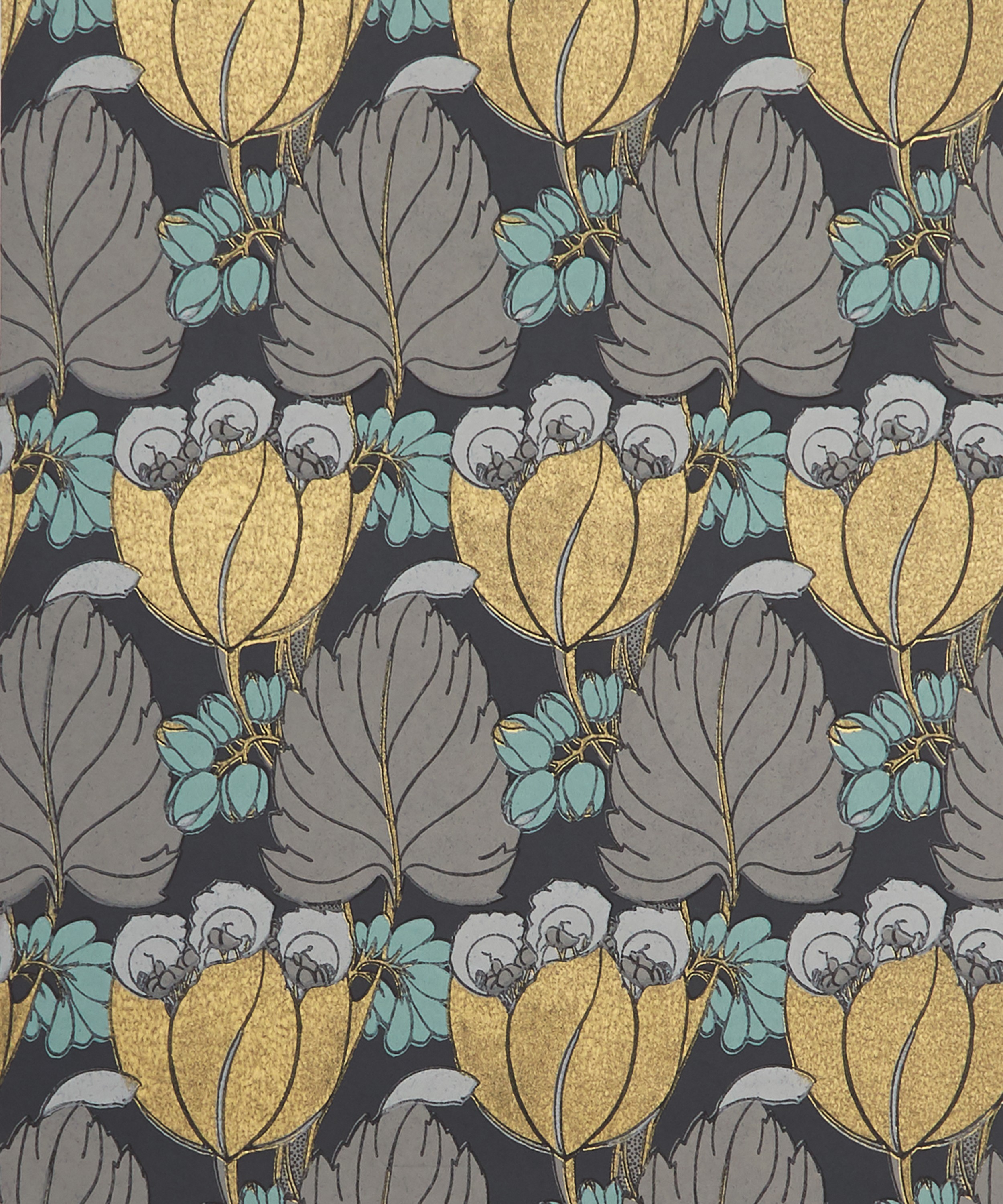Liberty Interiors - Regency Tulip Wallpaper in Pewter image number 2