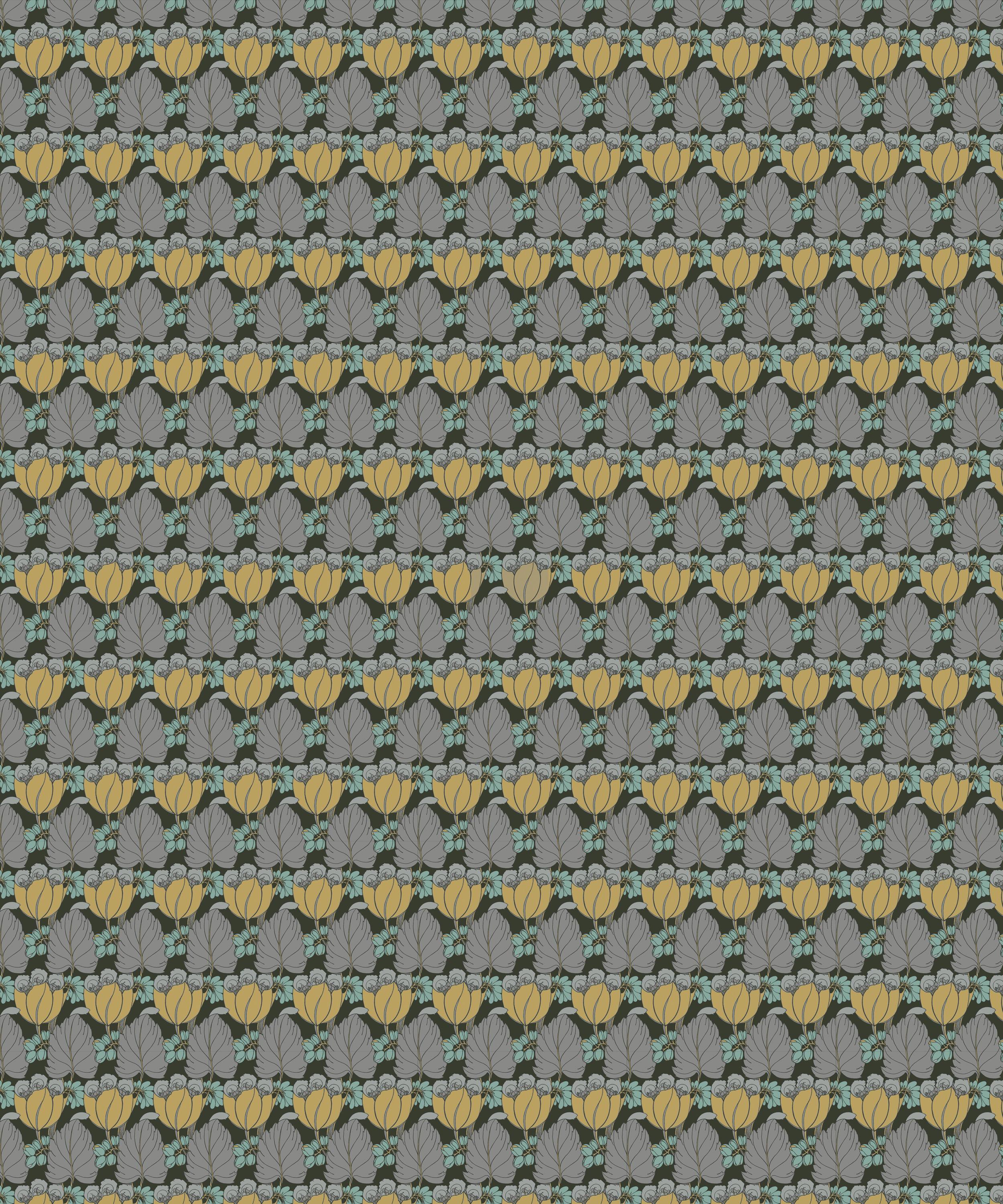 Liberty Interiors - Regency Tulip Wallpaper in Pewter image number 4