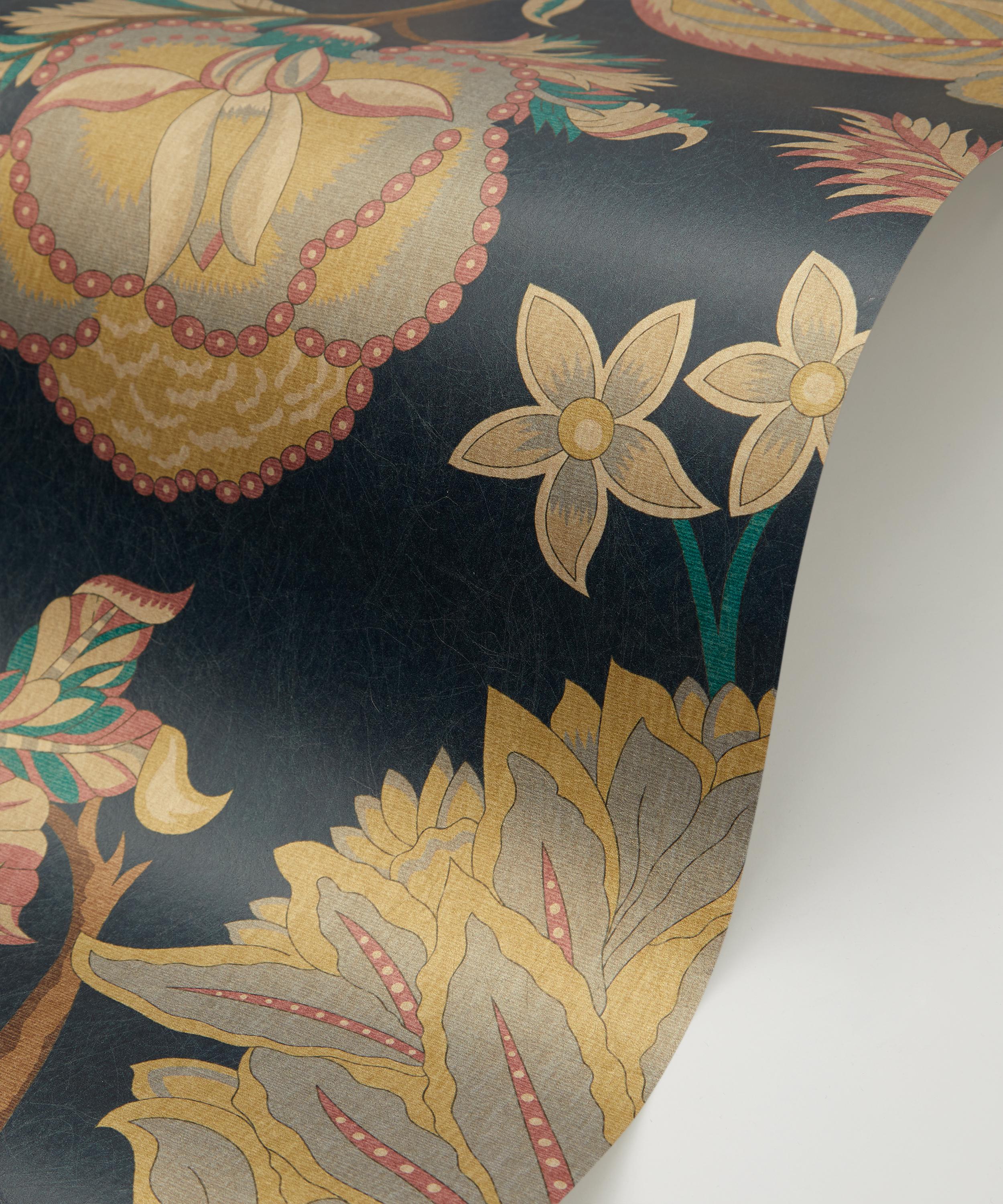 Liberty Interiors - Palampore Trail Wallpaper in Pewter Blue image number 1