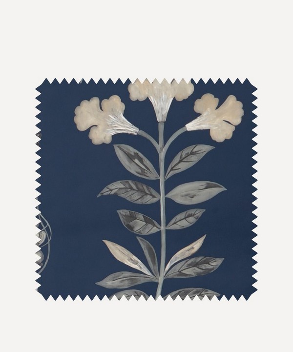 Liberty Interiors - Wallpaper Swatch - Botanical Stripe in Pewter Blue image number null