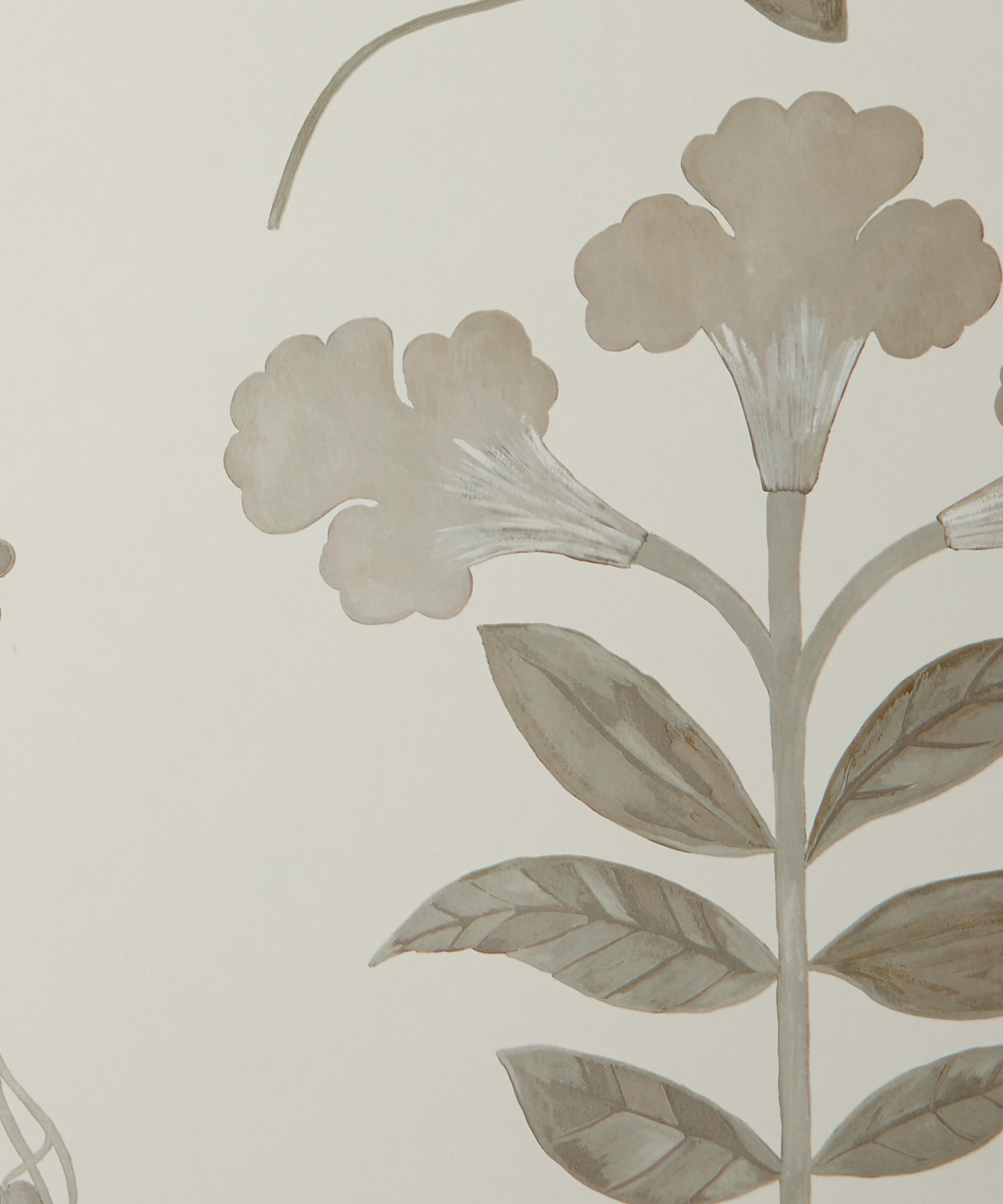 Liberty Interiors - Wallpaper Swatch - Botanical Stripe in Pewter White image number 1